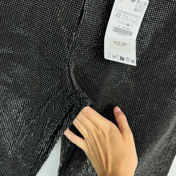 NWT ZARA Black Embellished Straight Leg Jeans Pants Sz 10 Blogger Fav - Picture 11 of 16